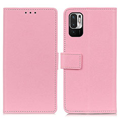 Funda de Cuero Cartera con Soporte Carcasa M08L para Xiaomi Redmi Note 10 JE 5G Rosa