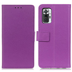 Funda de Cuero Cartera con Soporte Carcasa M08L para Xiaomi Redmi Note 10 Pro 4G Morado