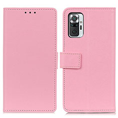 Funda de Cuero Cartera con Soporte Carcasa M08L para Xiaomi Redmi Note 10 Pro 4G Rosa