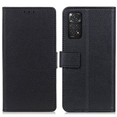 Funda de Cuero Cartera con Soporte Carcasa M08L para Xiaomi Redmi Note 11 4G (2022) Negro