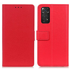 Funda de Cuero Cartera con Soporte Carcasa M08L para Xiaomi Redmi Note 11 4G (2022) Rojo