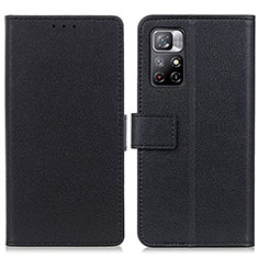 Funda de Cuero Cartera con Soporte Carcasa M08L para Xiaomi Redmi Note 11 5G Negro