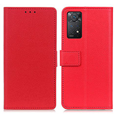 Funda de Cuero Cartera con Soporte Carcasa M08L para Xiaomi Redmi Note 11 Pro 4G Rojo