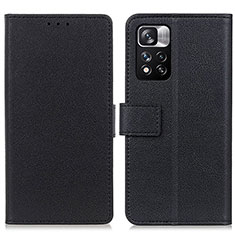 Funda de Cuero Cartera con Soporte Carcasa M08L para Xiaomi Redmi Note 11 Pro+ Plus 5G Negro