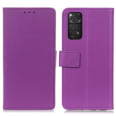 Funda de Cuero Cartera con Soporte Carcasa M08L para Xiaomi Redmi Note 11S 4G Morado