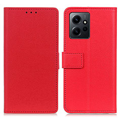 Funda de Cuero Cartera con Soporte Carcasa M08L para Xiaomi Redmi Note 12 4G Rojo