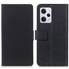 Funda de Cuero Cartera con Soporte Carcasa M08L para Xiaomi Redmi Note 12 Pro 5G Negro