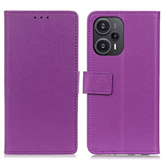 Funda de Cuero Cartera con Soporte Carcasa M08L para Xiaomi Redmi Note 12 Turbo 5G Morado