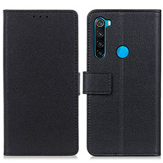 Funda de Cuero Cartera con Soporte Carcasa M08L para Xiaomi Redmi Note 8 (2021) Negro