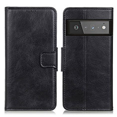 Funda de Cuero Cartera con Soporte Carcasa M09L para Google Pixel 6 Pro 5G Negro