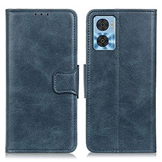 Funda de Cuero Cartera con Soporte Carcasa M09L para Motorola Moto E22i Azul