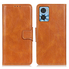 Funda de Cuero Cartera con Soporte Carcasa M09L para Motorola Moto E22i Marron