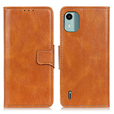 Funda de Cuero Cartera con Soporte Carcasa M09L para Nokia C12 Marron