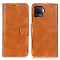 Funda de Cuero Cartera con Soporte Carcasa M09L para Oppo A94 4G Marron