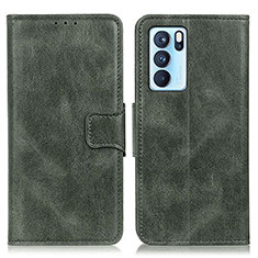 Funda de Cuero Cartera con Soporte Carcasa M09L para Oppo Reno6 Pro 5G India Verde