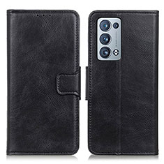 Funda de Cuero Cartera con Soporte Carcasa M09L para Oppo Reno6 Pro+ Plus 5G Negro