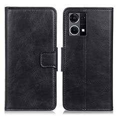 Funda de Cuero Cartera con Soporte Carcasa M09L para Oppo Reno8 4G Negro