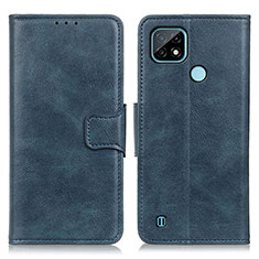 Funda de Cuero Cartera con Soporte Carcasa M09L para Realme C21 Azul