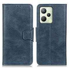 Funda de Cuero Cartera con Soporte Carcasa M09L para Realme C35 Azul