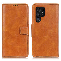 Funda de Cuero Cartera con Soporte Carcasa M09L para Samsung Galaxy S22 Ultra 5G Marron