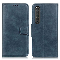 Funda de Cuero Cartera con Soporte Carcasa M09L para Sony Xperia 1 III Azul