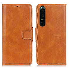 Funda de Cuero Cartera con Soporte Carcasa M09L para Sony Xperia 1 IV Marron