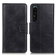 Funda de Cuero Cartera con Soporte Carcasa M09L para Sony Xperia 1 IV Negro