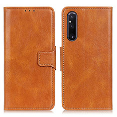 Funda de Cuero Cartera con Soporte Carcasa M09L para Sony Xperia 1 V Marron