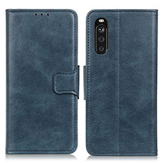 Funda de Cuero Cartera con Soporte Carcasa M09L para Sony Xperia 10 III Azul