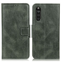 Funda de Cuero Cartera con Soporte Carcasa M09L para Sony Xperia 10 III Verde