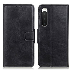 Funda de Cuero Cartera con Soporte Carcasa M09L para Sony Xperia 10 IV Negro