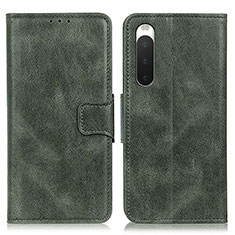 Funda de Cuero Cartera con Soporte Carcasa M09L para Sony Xperia 10 IV SO-52C Verde