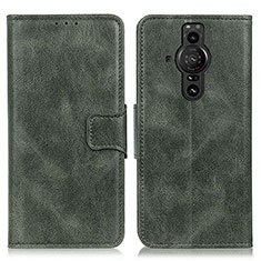 Funda de Cuero Cartera con Soporte Carcasa M09L para Sony Xperia PRO-I Verde