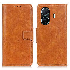 Funda de Cuero Cartera con Soporte Carcasa M09L para Vivo iQOO Z6 Pro 5G Marron