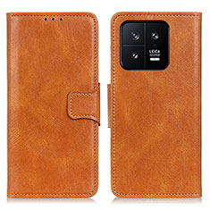 Funda de Cuero Cartera con Soporte Carcasa M09L para Xiaomi Mi 13 5G Marron