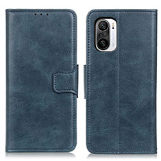 Funda de Cuero Cartera con Soporte Carcasa M09L para Xiaomi Poco F3 5G Azul