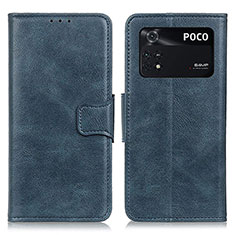 Funda de Cuero Cartera con Soporte Carcasa M09L para Xiaomi Poco M4 Pro 4G Azul