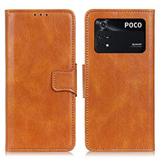 Funda de Cuero Cartera con Soporte Carcasa M09L para Xiaomi Poco M4 Pro 4G Marron