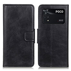 Funda de Cuero Cartera con Soporte Carcasa M09L para Xiaomi Poco M4 Pro 4G Negro