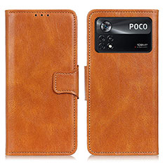 Funda de Cuero Cartera con Soporte Carcasa M09L para Xiaomi Poco X4 Pro 5G Marron