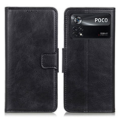 Funda de Cuero Cartera con Soporte Carcasa M09L para Xiaomi Poco X4 Pro 5G Negro