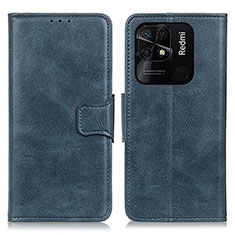 Funda de Cuero Cartera con Soporte Carcasa M09L para Xiaomi Redmi 10 India Azul