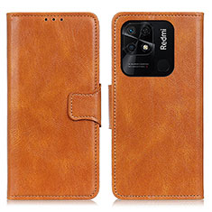 Funda de Cuero Cartera con Soporte Carcasa M09L para Xiaomi Redmi 10 India Marron