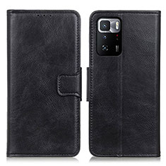 Funda de Cuero Cartera con Soporte Carcasa M09L para Xiaomi Redmi Note 10 Pro 5G Negro