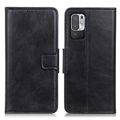 Funda de Cuero Cartera con Soporte Carcasa M09L para Xiaomi Redmi Note 10T 5G Negro