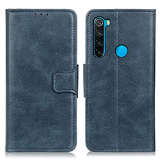 Funda de Cuero Cartera con Soporte Carcasa M09L para Xiaomi Redmi Note 8 (2021) Azul