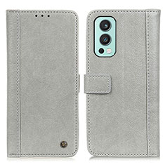 Funda de Cuero Cartera con Soporte Carcasa M10L para OnePlus Nord 2 5G Gris