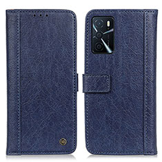 Funda de Cuero Cartera con Soporte Carcasa M10L para Oppo A16 Azul