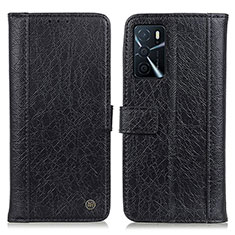 Funda de Cuero Cartera con Soporte Carcasa M10L para Oppo A54s Negro