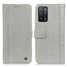 Funda de Cuero Cartera con Soporte Carcasa M10L para Oppo A55 5G Gris